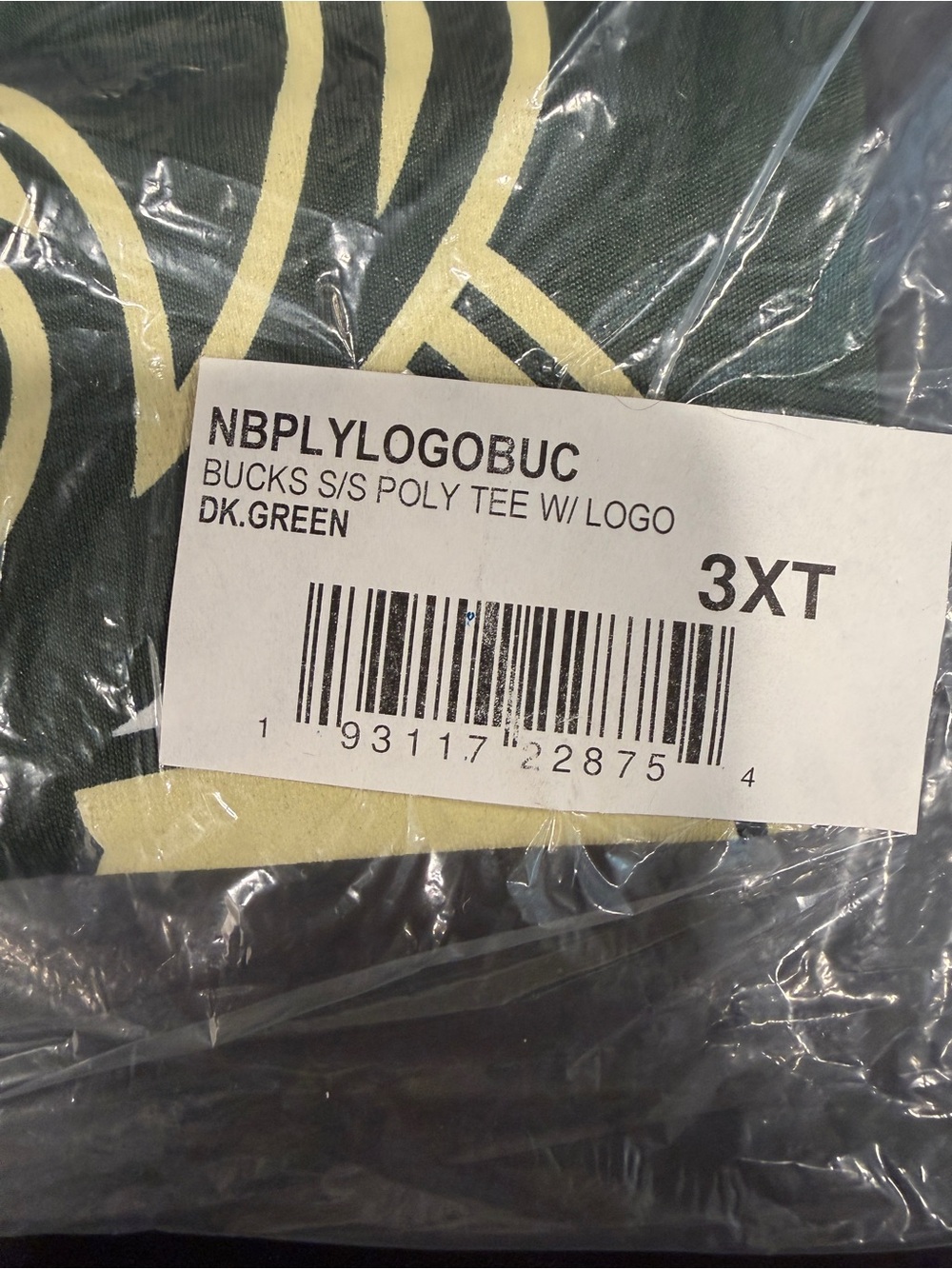 NWT Majestic Milwaukee Bucks Poly Green Logo Tee Shirt Men Big Tall 3XT 3XL - Picture 10 of 10